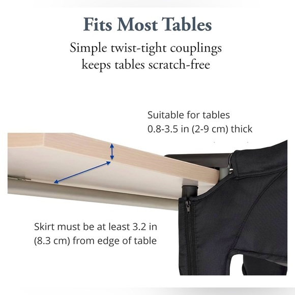 Inglesina Fast Table Portable High Chair in Black - Picture 3 of 8